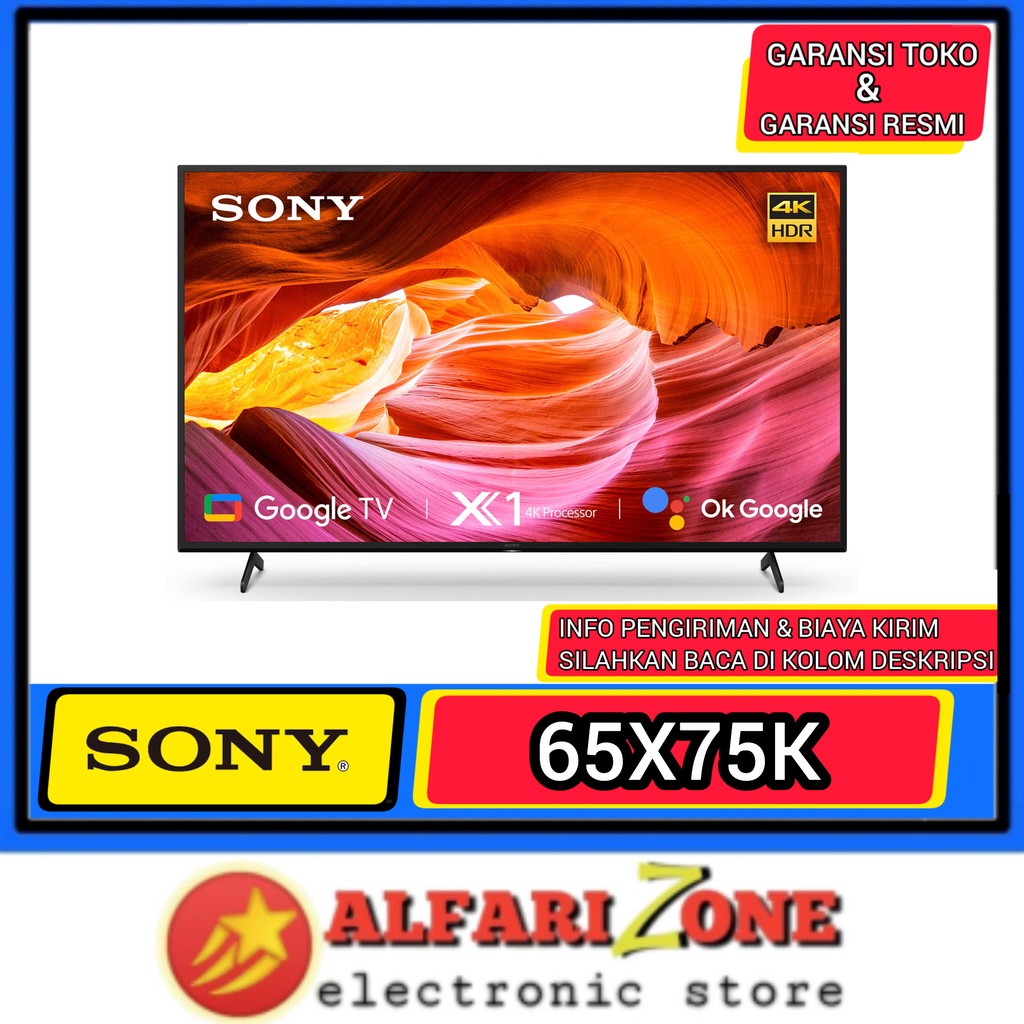 Jual Smart Google TV Sony 65X75K 65 inch 4K UHD Android TV Sony 65X75K