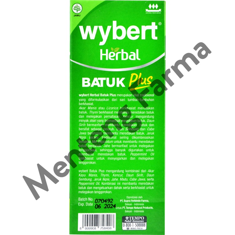 Wybert Herbal Batuk Plus Sirup 60 mL - Obat Batuk Herbal