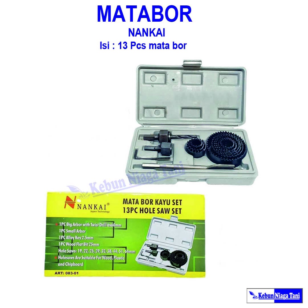 Holesaw 13 Pcs - matabor isi 13 Pcs - mata bor netpot 5 cm - mata bor netpot 7 cm
