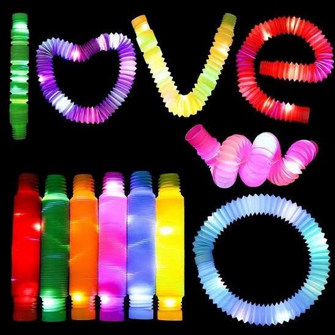 Pop Pipes Mainan Viral CEV Light Up Pop Tubes Pop Pipes Mainan Lampu Stick Pipa Selang Fidget Toy