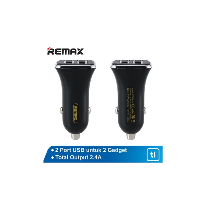 REMAX CAR CHARGER 2 PORT USB 2,4A RCC203