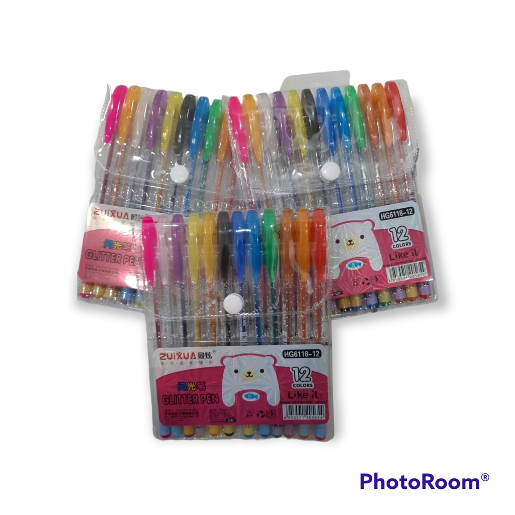 

Pulpen Gel Warna Glitter / Glitter Pen 12 Warna - TBS