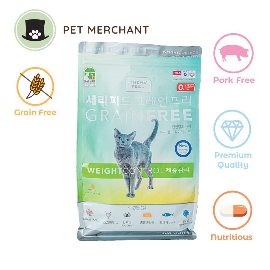 therafeed weight control 2kg fresh pack makanan kucing Satiety