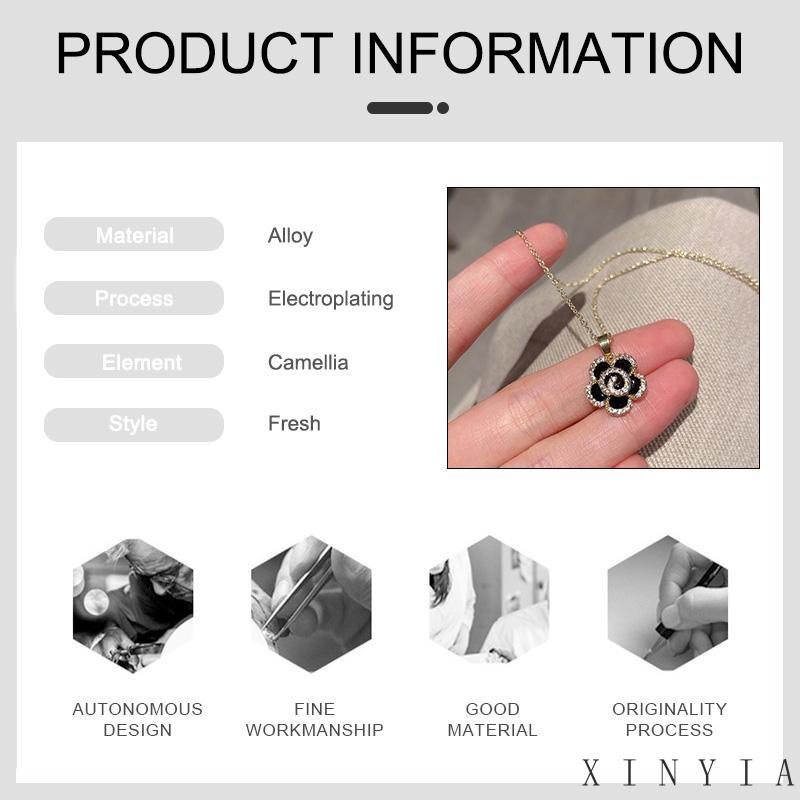 【Bayar di tempat】2023 Kalung Gadis Gaya Korea BaruDesain Rasa Camellia Kalung Wanita Temperamen Sederhana Rantai Klavikula