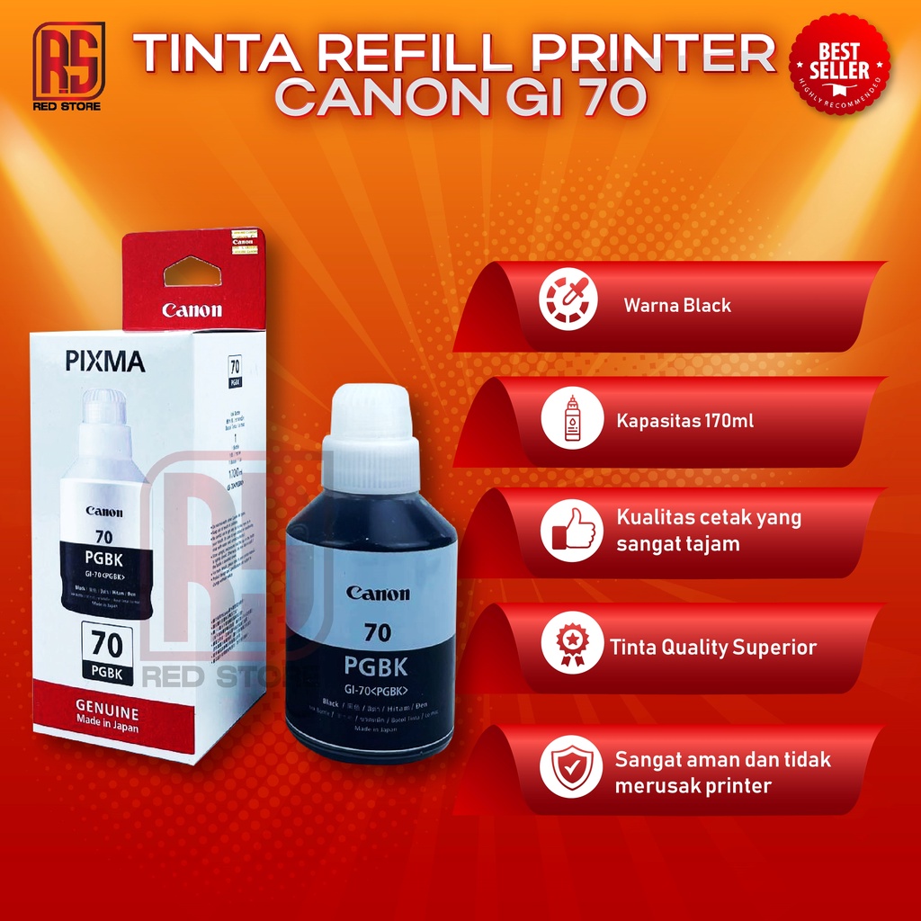 1 SET 4 PCS Tinta Canon Gi 70 For Printer G5070 G6070 G7070 GM2070 GM4070
