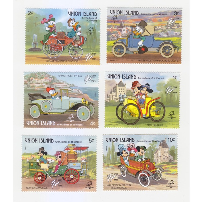 

✨NEW✨ - Perangko koleksi Disney Mickey in Old Cars Collection 6 pcs Union Is.