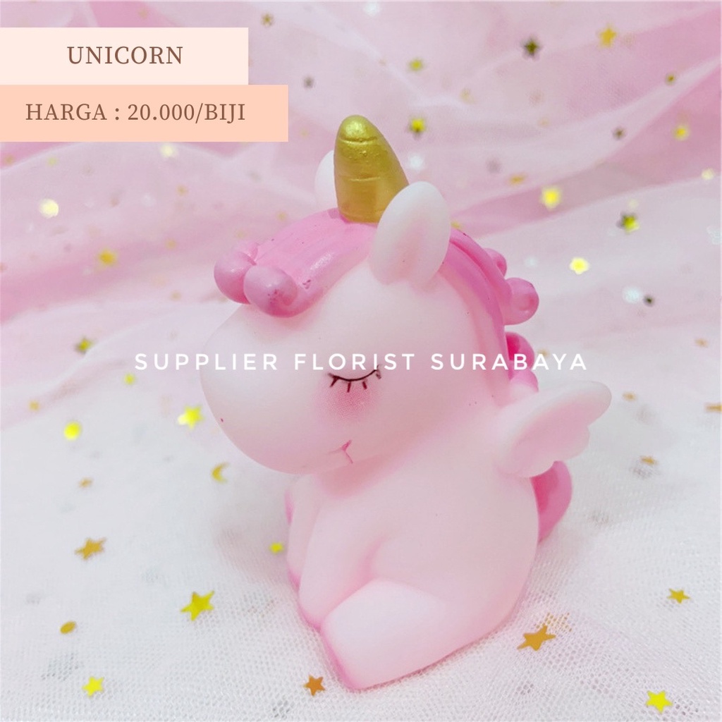 HIASAN KUE TART UNICORN SQUISHY PINK PUTIH CAKE DECORATION KUDA PONI PONY DEKORASI PESTA