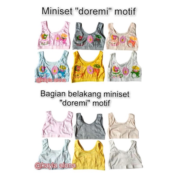 MINISET ANAK WARNA MOTIF &quot; DOREMI &quot; ( Tanpa Busa )