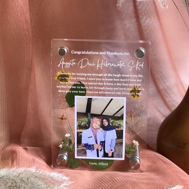 FOTO FRAME AKRILIK PRESSED FLOWER (A6)