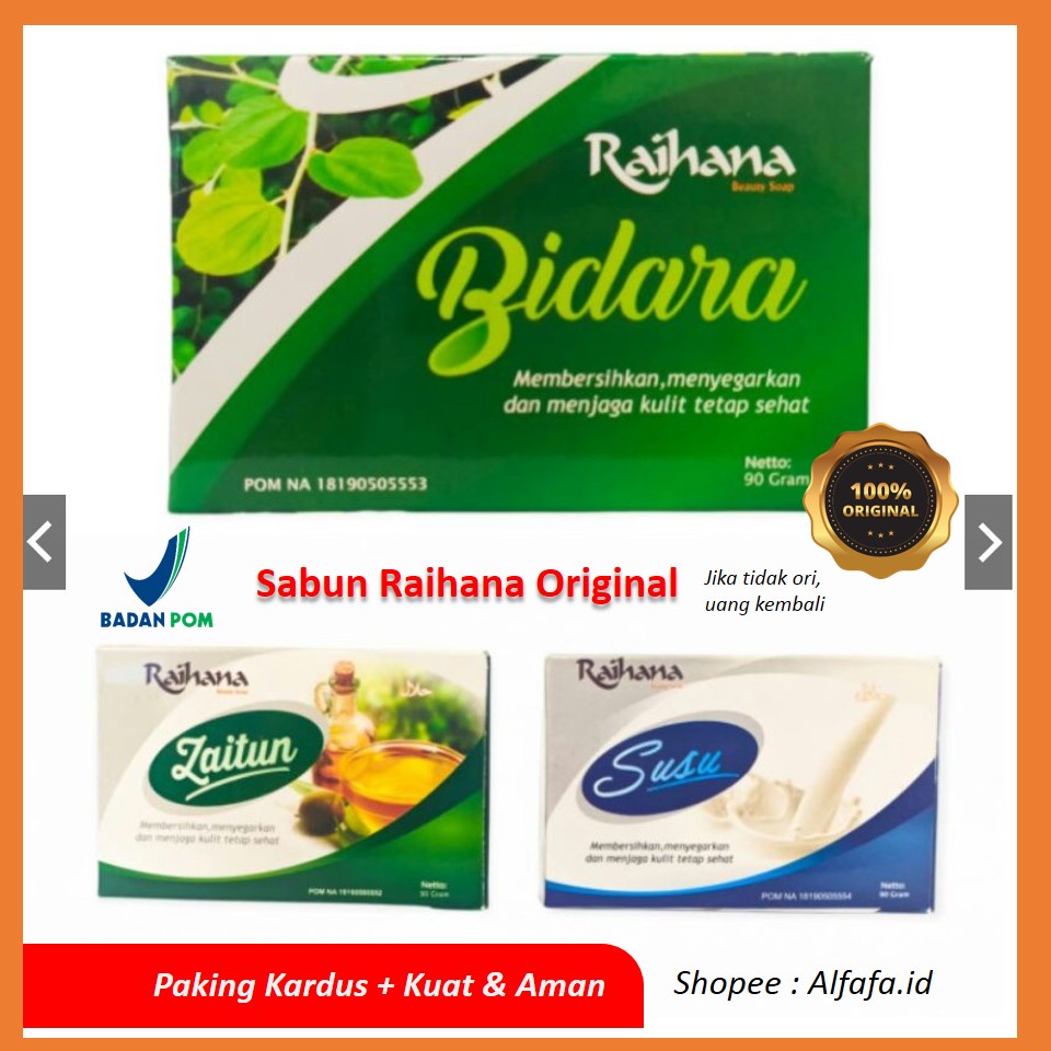 Sabun Mandi Raihana Zaitun Susu dan Bidara Asli 100%