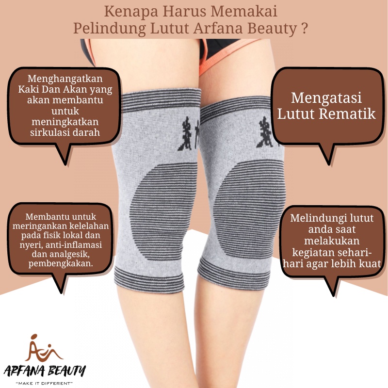 Deker Kaki Anti Rematik Korset Lutut Bahan Serat Arang DEKER BAMBOO Ukuran 15x24 Cm CHS-0503