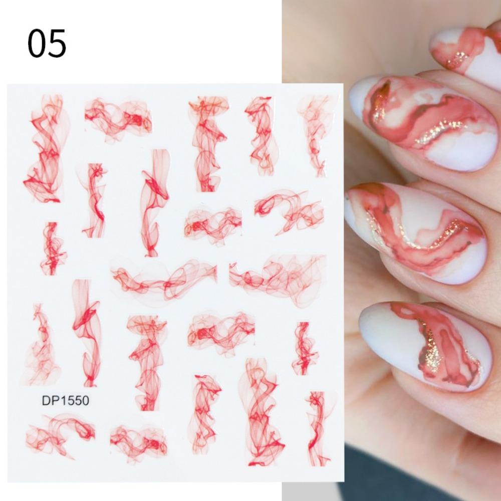 Mxbeauty Bunga Stiker Kuku Fashion Berbentuk Tidak Teratur Musim Gugur Perekat Diri Nail Art Dekorasi