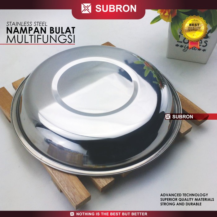 Nampan Bulat Baki Stainless Multifungsi 20cm 22cm 24cm 26cm - SUBRON