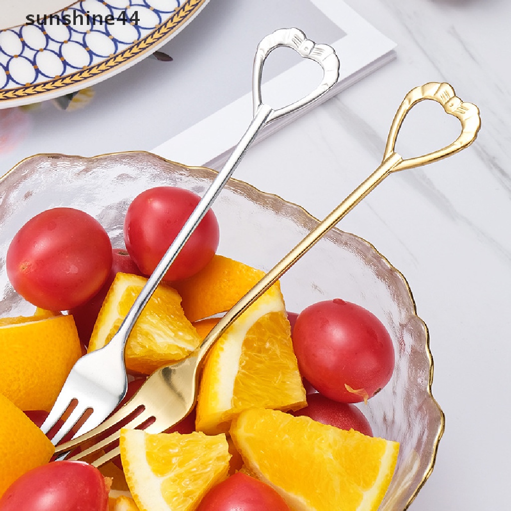 Sunshine Stainless Steel Shell Shape Spoon Fork Sendok Teh Sendok Kopi Sendok Dessert.