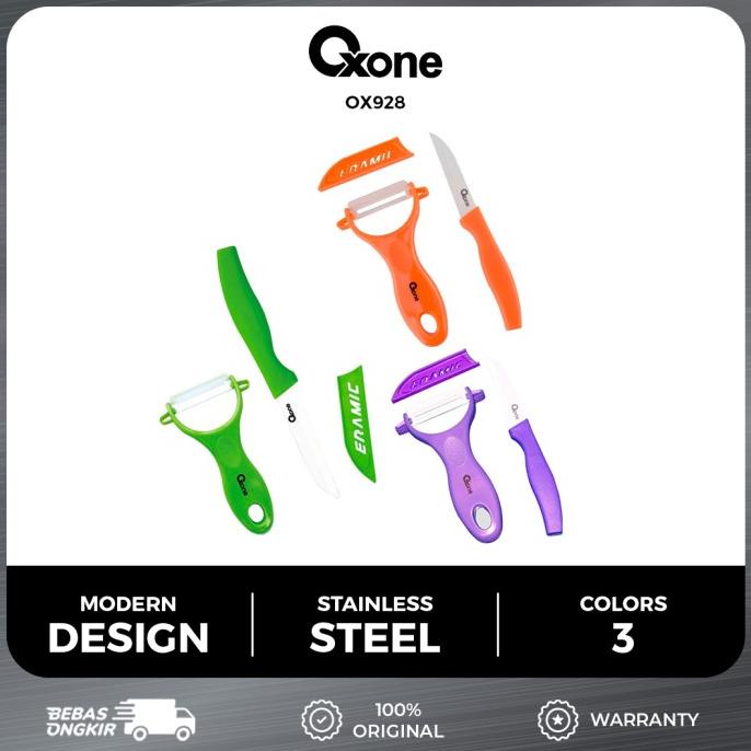 Oxone OX928 Pisau Set Keramik 1 Pisau dan 1 Peeler Kitchen Tools