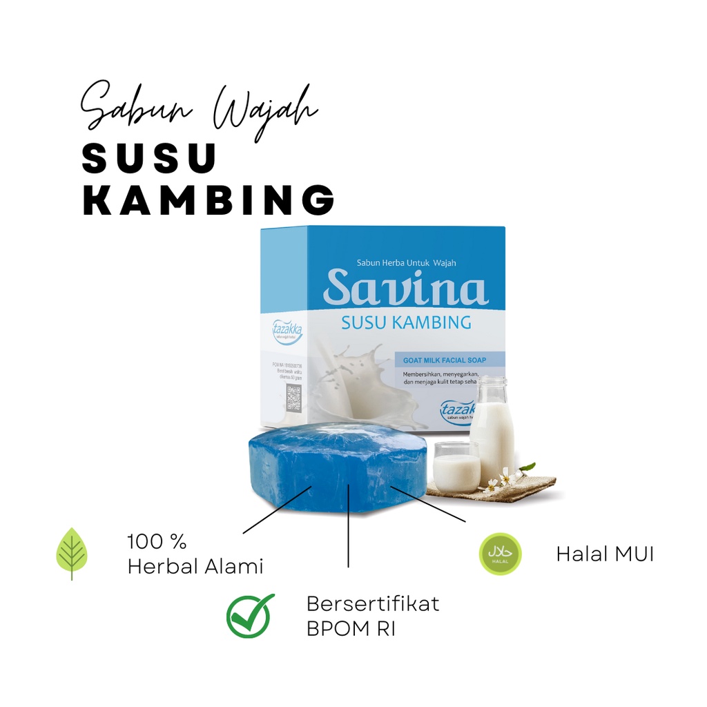 Jual SAVINA SUSU KAMBING Sabun Cuci Muka Batang Batangan Herbal Tazakka