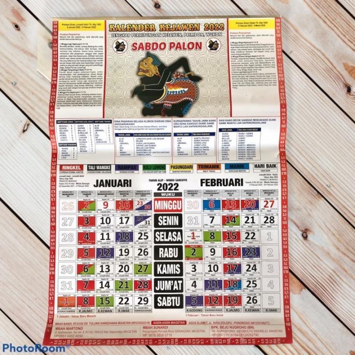

✨NEW✨ - Kalender Jawa Sabdo Palon 2022 / Tanggalan Jowo 2022