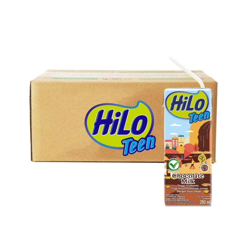 

Hilo Teen Susu UHT Coklat 200ml 1 Dus Isi 24 / Chocolate Milk