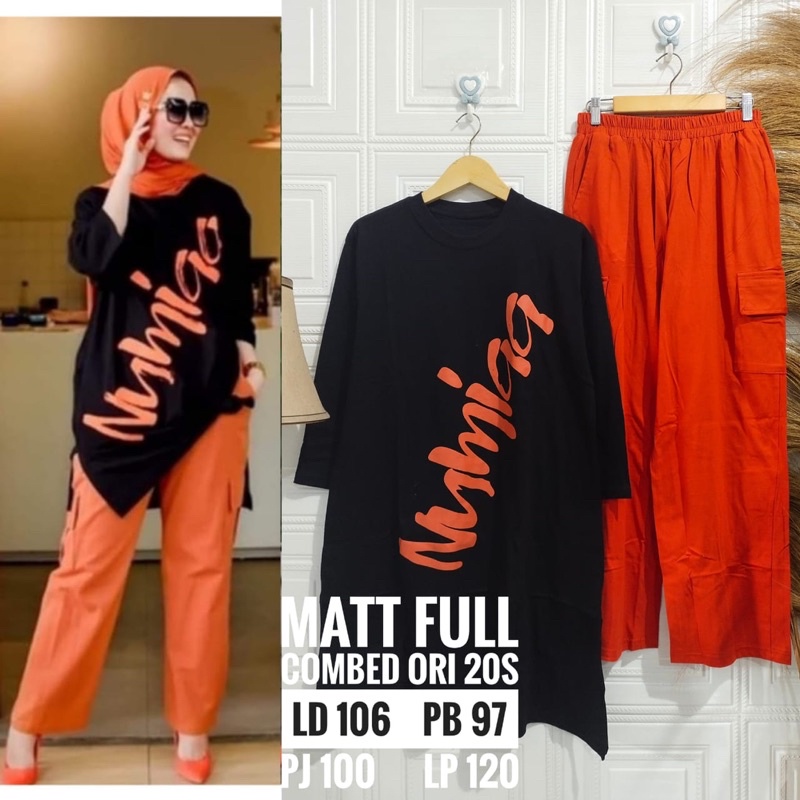 SETELAN WANITA KEKINIAN KAOS COMBED 20s PREMIUM MODEL NUMIA TERBARU HITS