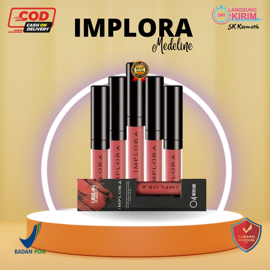 IMPLORA Urban Lip Cream Matte No 04 Lipcream 05Ml 100% Ori Lipstik Implora 100% Original Lipcrem Mur