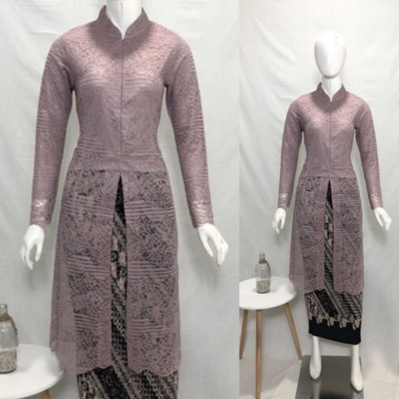 setelan tunik brokat/tunik kerah sanghai/tunik busui/tunik seleting depan