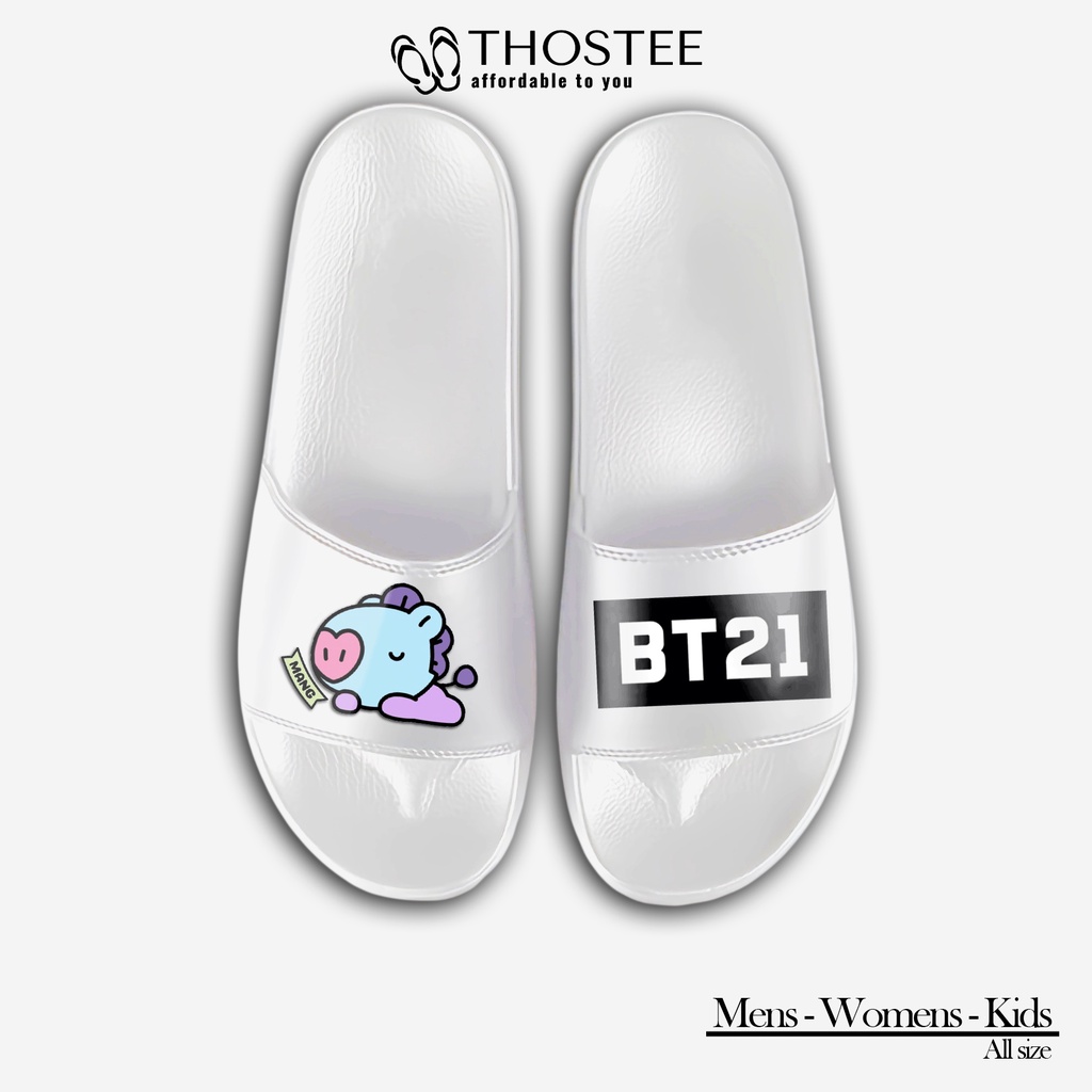 Sandal Slide White Phylon Design BT21 Mang Special Edition AioOfficial