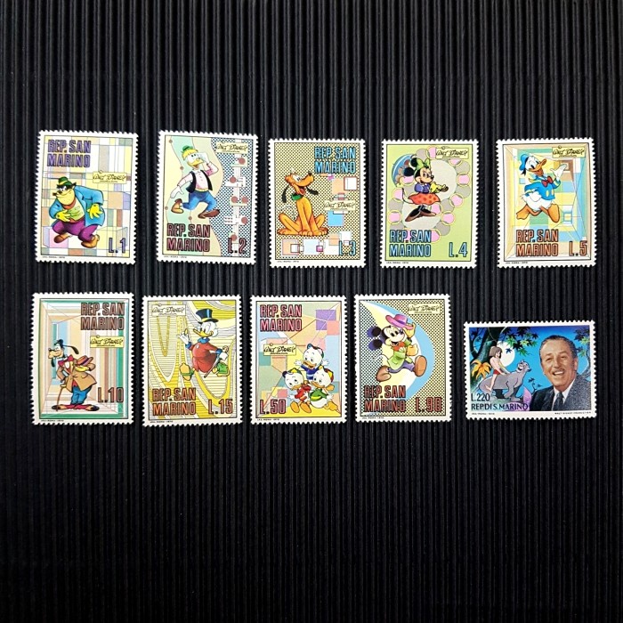 

✨NEW✨ - Perangko/Prangko WALT DISNEY dari SAN MARINO. Set (10v) MNH