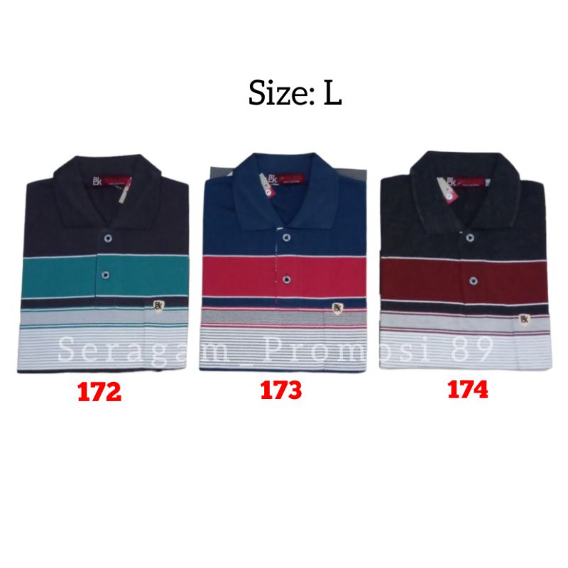 KAOS KERAH KATUN BALOK SIZE L &amp; XL / kaos wangky pria dewasa / kaos kerah katun motif salur / kaos kerah bapak bapak / kaos katun adem / kaos kerah katun santai / kaos kerah THR / polo shirt katun salur / kaos katun pria bisa cod