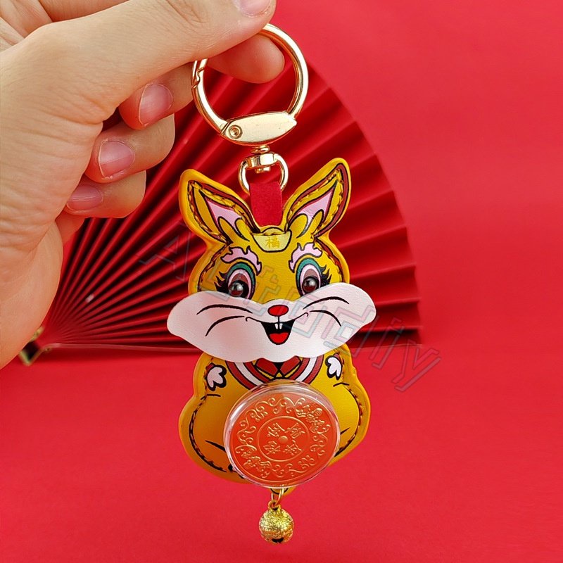 2023ekor Kucing Keberuntungan Lucky Beckoning Melambai Kekayaan Kucing Good luck Zodiak Keyring Cat Keyring Foil Emas Gantungan Kunci Hadiah Bisnis Peringatan Tahun Baru Kitty Kitten Mobil Liontin