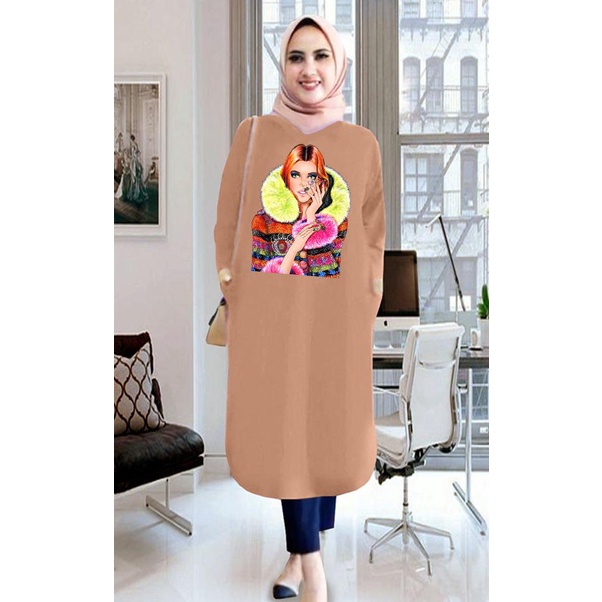 Tunik wanita DTF CEWEK SHAL/ tunik murah / tunik kekinian / tunik panjang / tunik import / tunik jumbo