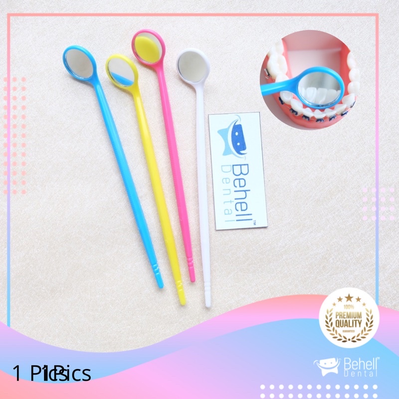 BEHELLDENTAL // KACA MULUT INSTRUMENT / Kacamulut Behel Plastik / Mouth Mirror Cermin Dental Ortho / Instrument Dokter Gigi / Alat Untuk Cek Dalam Mulut / Plak Karang Gigi