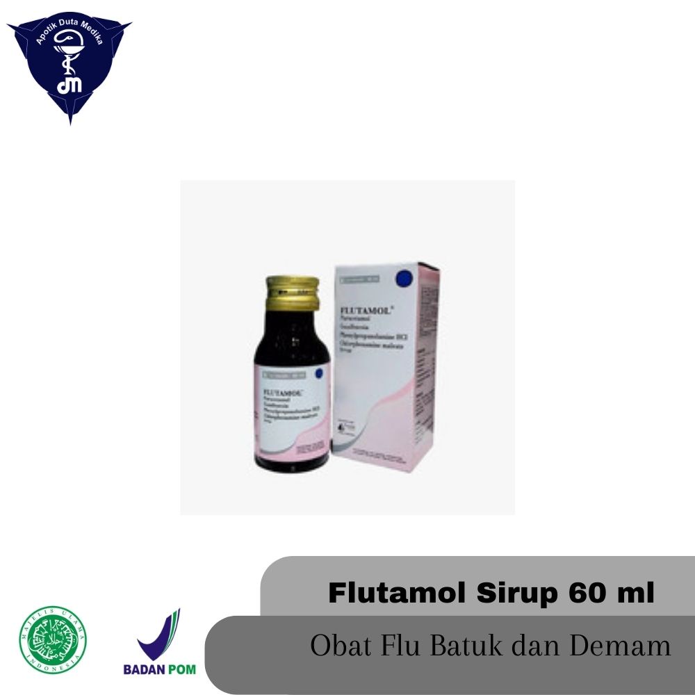 FLUTAMOL 60 ML SIRUP ANAK DEWASA/OBAT DEMAM BATUK PILEK DEWASA ANAK/DEMAM BATUK PILEK