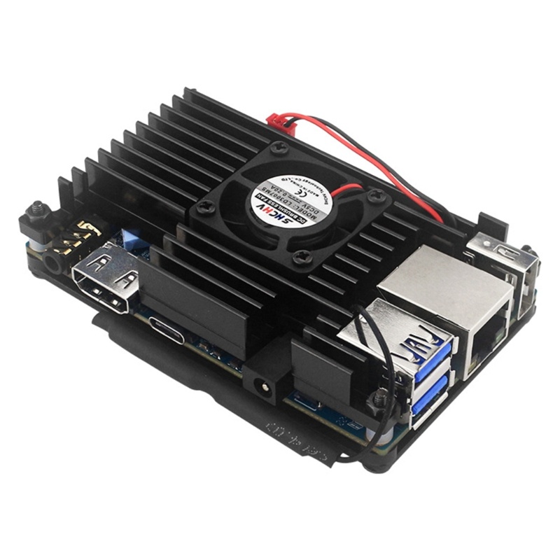 Btsg Enclouse Black Box with Fan Active &amp; Passive Cooling Shell Untuk OrangePi 4lts