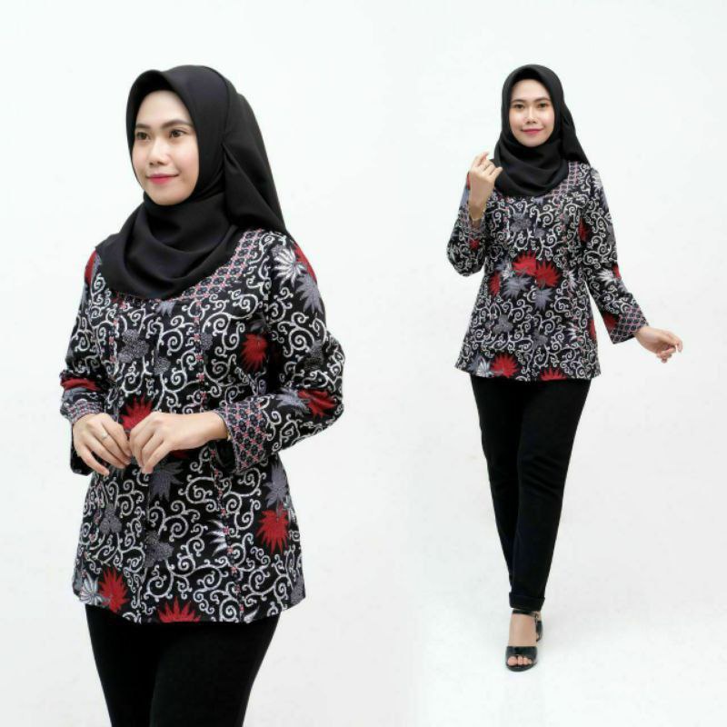 BAJU BATIK WANITA MODERN MONALISA GENES M,L,XL asli PEKALONGAN