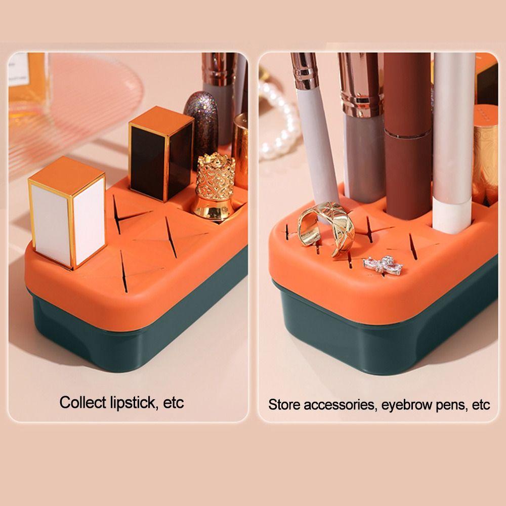 Solighter Kotak Penyimpanan Lipstik Silikon Untuk Make Up Kosmetik Brush Grid Cosmetics Display Stand