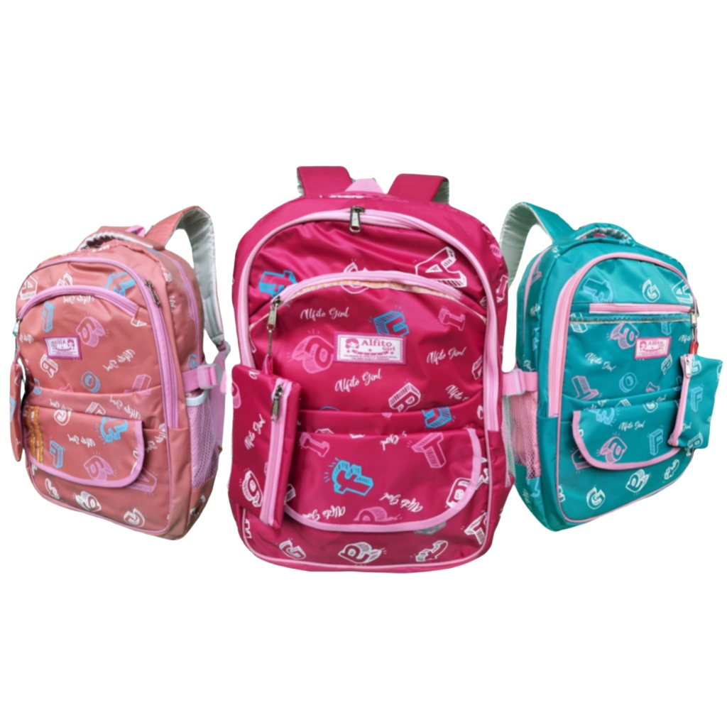 Alfito Girl Tas Ransel Wanita Backpack Laptop 15 inch Warna Jumbo