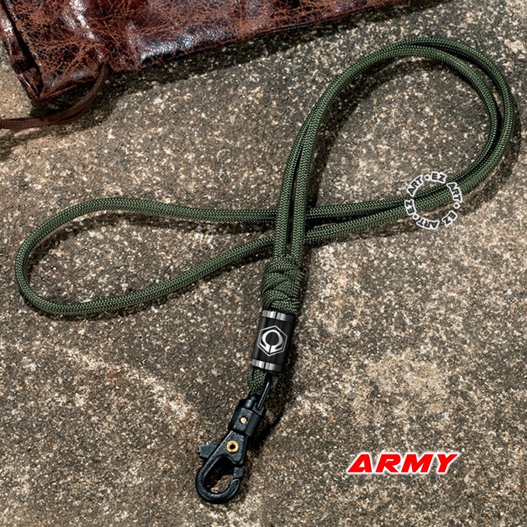 [FREE 3 KARET] LANYARD GANTUNGAN ID CARD / NAME TAG / HP TALI PARACORD BISA CUSTOM NAMA