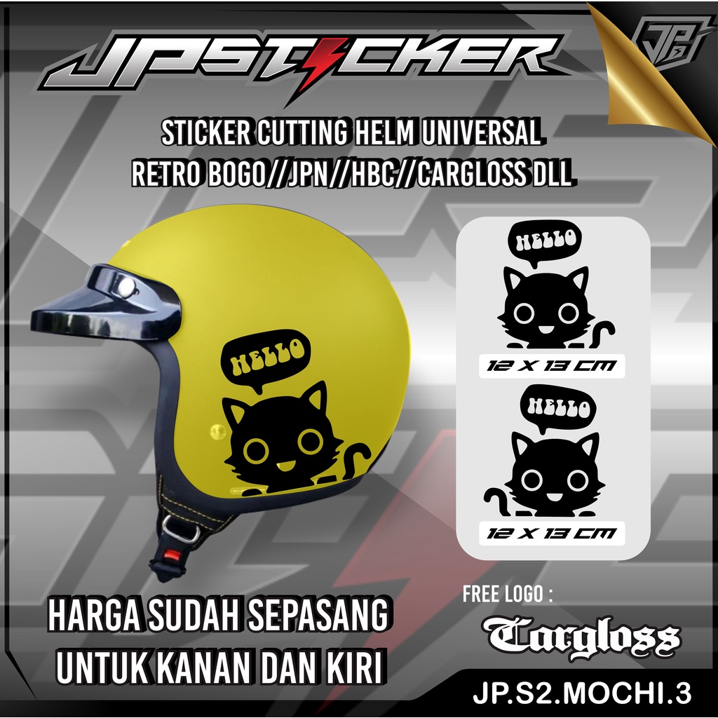 JP STICKER HELM BOGO - Stiker Helm Bogo Mochi Cutting Sticker Aksesoris Helm Wanita Bogo Retro Jp 03