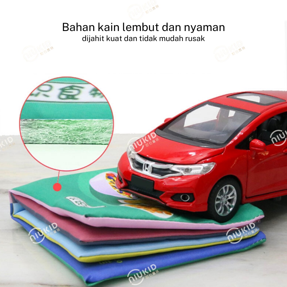 NIUKID BUKU BAYI KAIN PENDIDIKAN KARTUN BUKU BANTAL ANAK BABY CLOTH BOOK