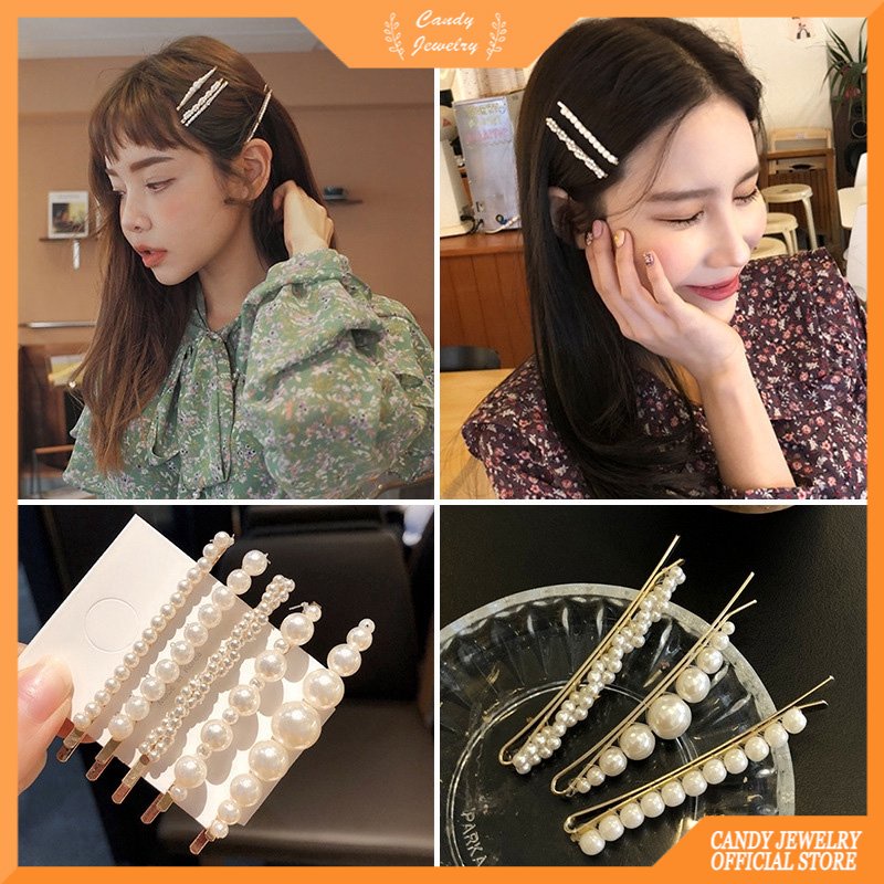 5 Pcs/lot Besar Kecil Manik-Manik Mutiara Imitasi Rambut Klip Jepit Rambut Untuk Wanita Gadis Fashion Aksesoris Rambut Permen Perhiasan