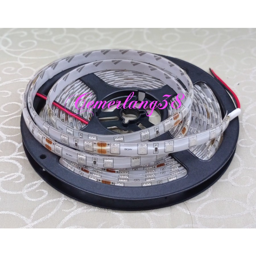 LED Strip Flexible 5050 24V Merah 300 LED/Roll WaterProof IP44