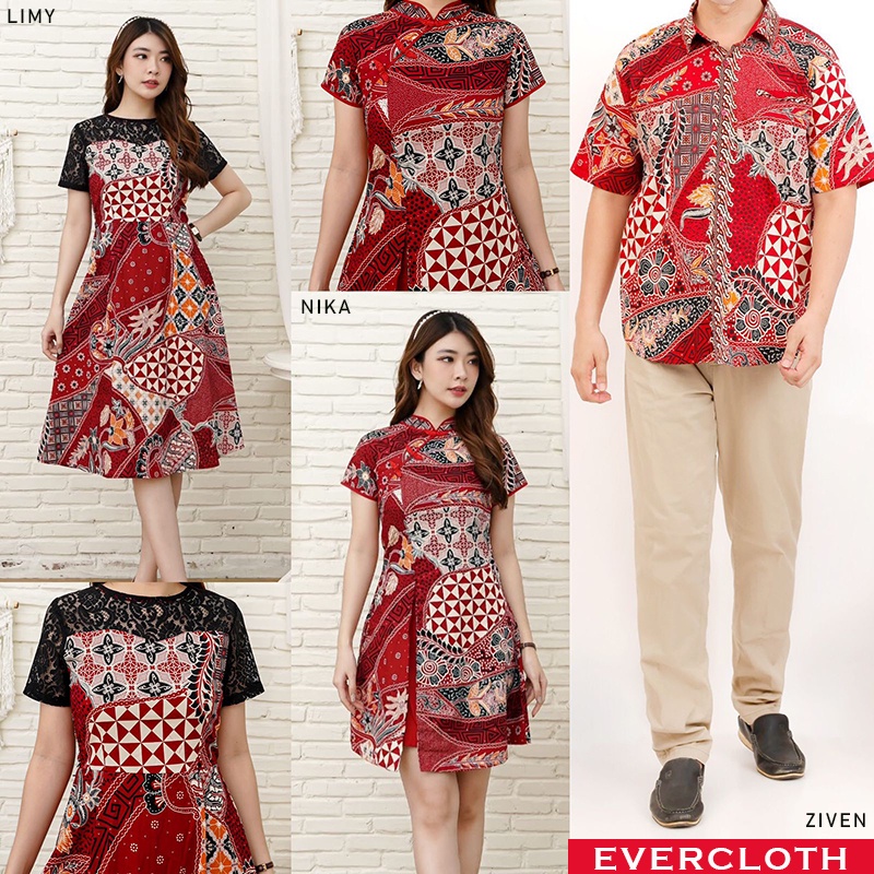 Evercloth Limy Dress Batik Wanita Brukat Dress Wanita Dress Aline