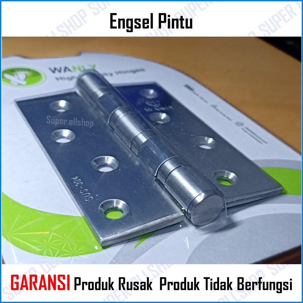 Engsel Pintu Tebal 4 Inch Stainless SUS 304 / Engsel Pintu Jendela TEBAL / Stenlis Tebal Per Pasang Blister Murah