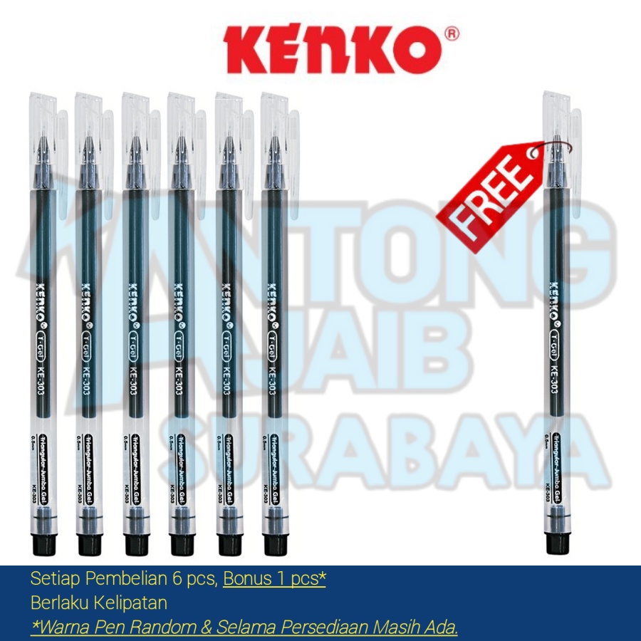 

Pulpen Gel Triangular Bolpoin Gel Pena KENKO KE-303 T-Gel 0.5mm Gel Pen KE 303