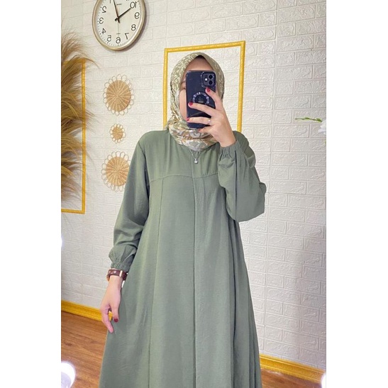 GAMIS TERBARU, Dress Maryam, Bahan Crinkle airflow premium, Gamis Crinkle Premium, Gamis