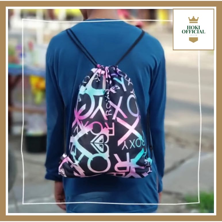 [COD] Tas Serut Unisex Wanita Pria Motif Stringbag Aesthetic Tas Ransel Wanita Bahan Taslan HokiOfficial