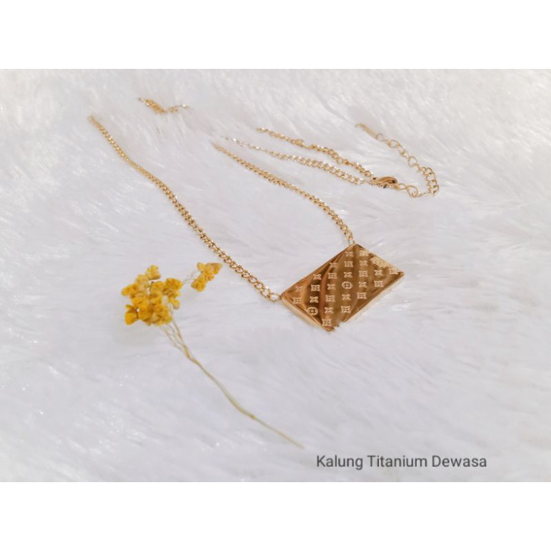 MJ012. Kalung Titanium dewasa lapis emas anti karat