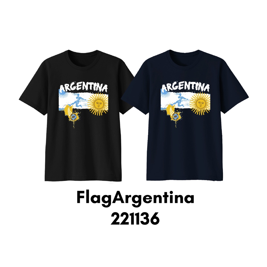 Baju Kaos ARGENTINA Size Bayi Sampai Bigsize Bahan Katun Combed 30s