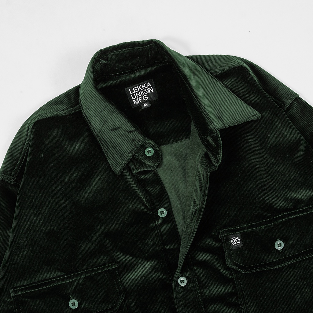 Kemeja Corduroy Warna Hijau  - Shirt