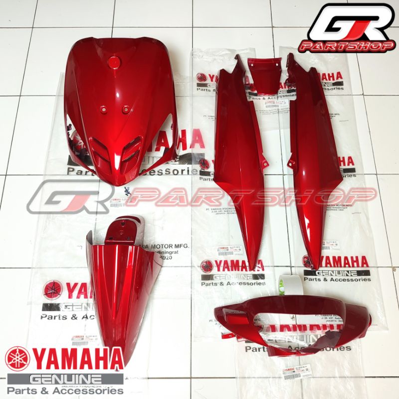 body halus full set merah maroon mio sporty ori ygp fullset batok spakbor tameng cover ped bodi kiri kanan merah maron tua